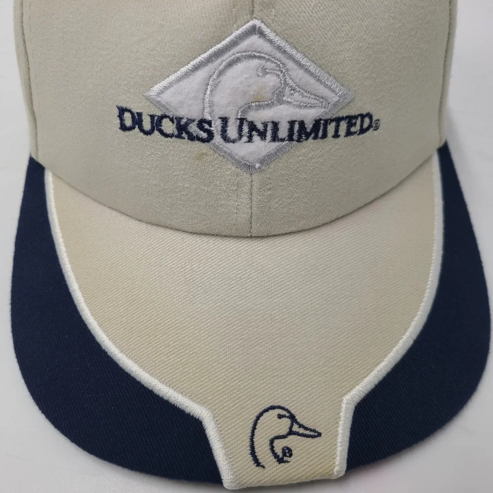 Ducks Unlimited Hat Strapback (Fits Small) Beige Blue Outdoors Hunt Casual‎ Men